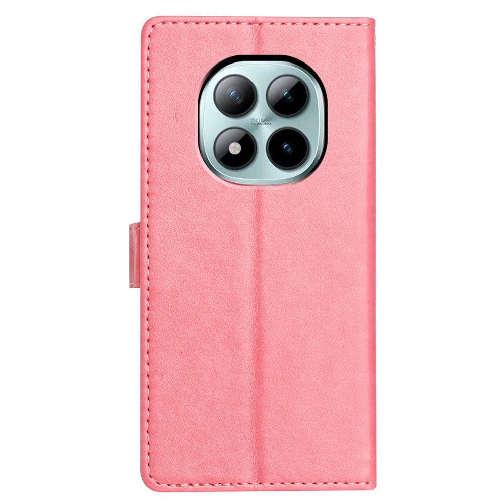 For Xiaomi Poco M8 Pro 5G / Redmi Note 15 Pro+ 5G (Global) Leather Case Wallet Stand Phone Cover with Handy Strap - Rose Gold