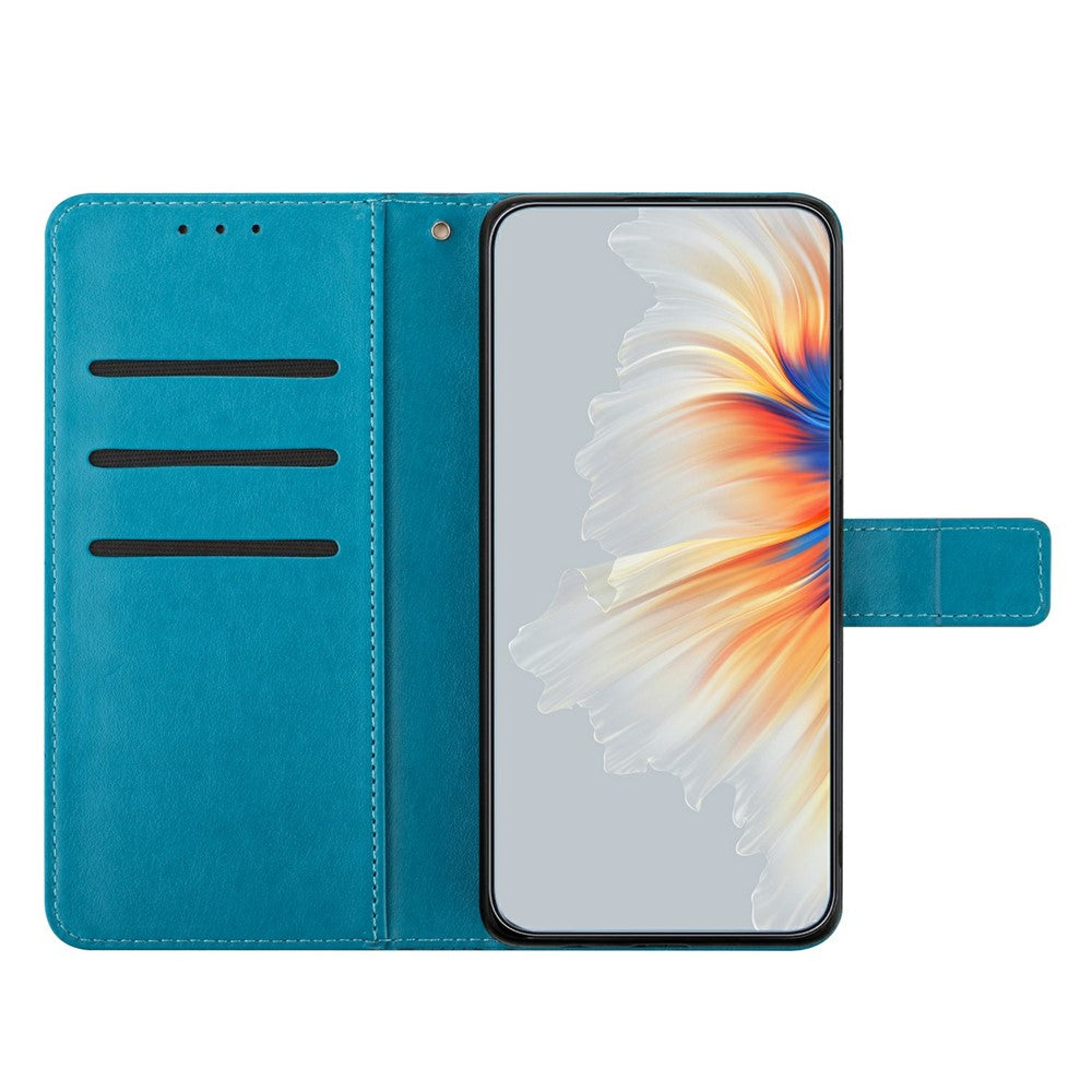 For Xiaomi Redmi Note 15 Pro 5G (Global) Leather Case with Card Slots Mandala Pattern Phone Cover Stand - Blue