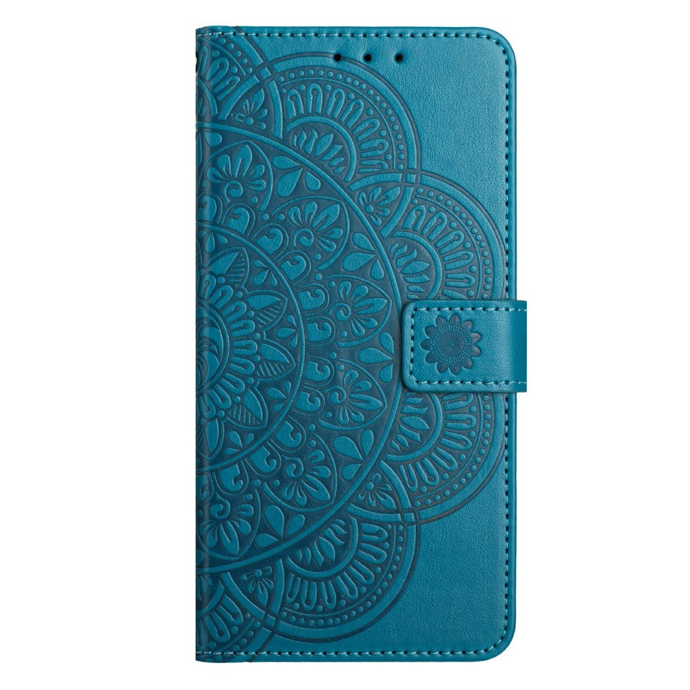 For Xiaomi Redmi Note 15 Pro 5G (Global) Leather Case with Card Slots Mandala Pattern Phone Cover Stand - Blue
