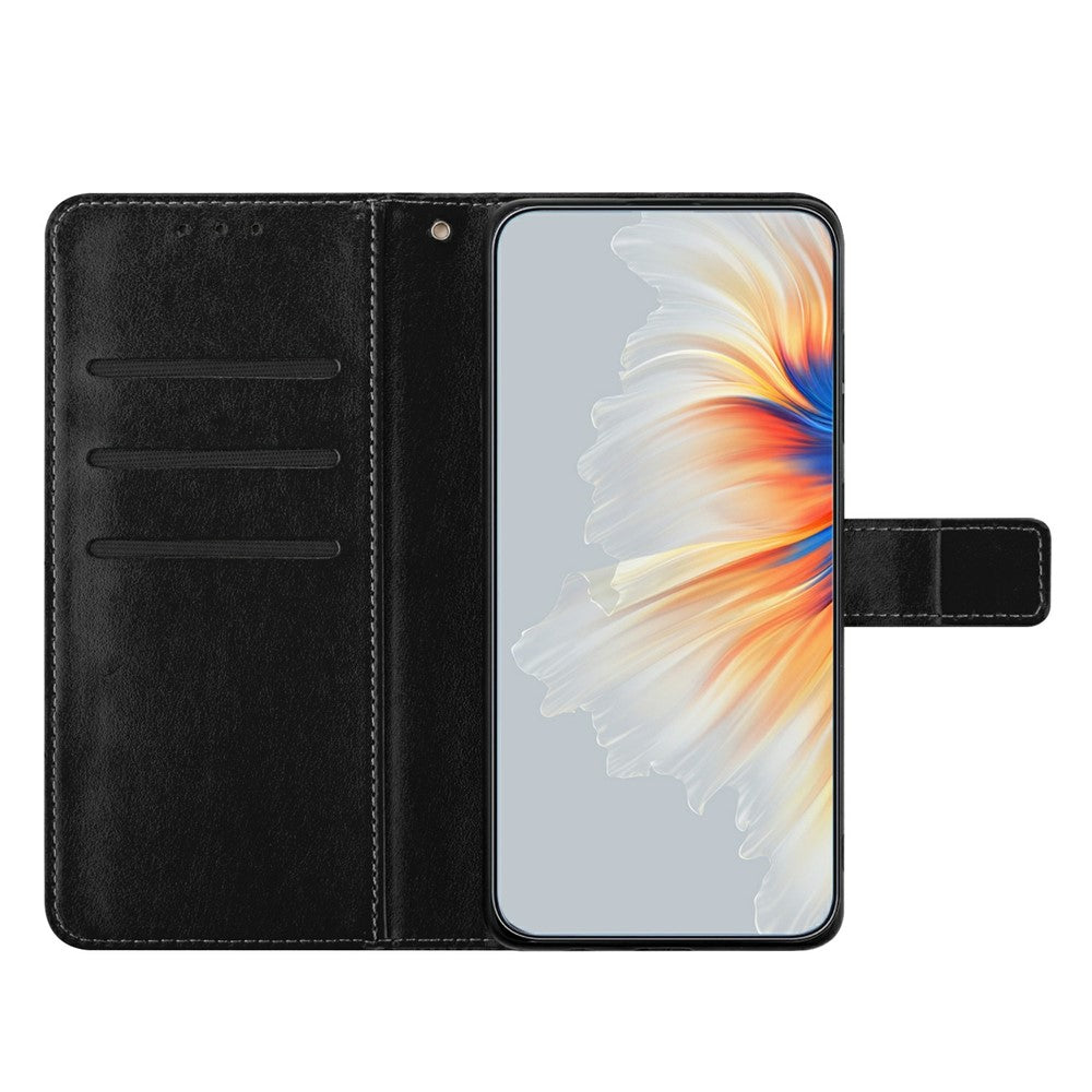 For Xiaomi Redmi Note 15 Pro 5G (Global) Leather Case with Card Slots Mandala Pattern Phone Cover Stand - Black