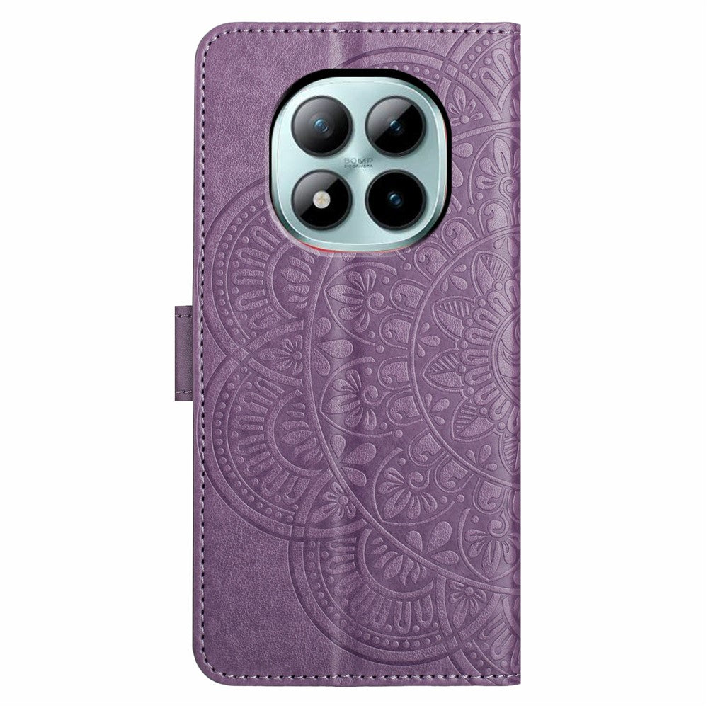 For Xiaomi Poco M8 Pro 5G / Redmi Note 15 Pro+ 5G (Global) Leather Case with Card Slots Mandala Pattern Phone Cover Stand - Purple