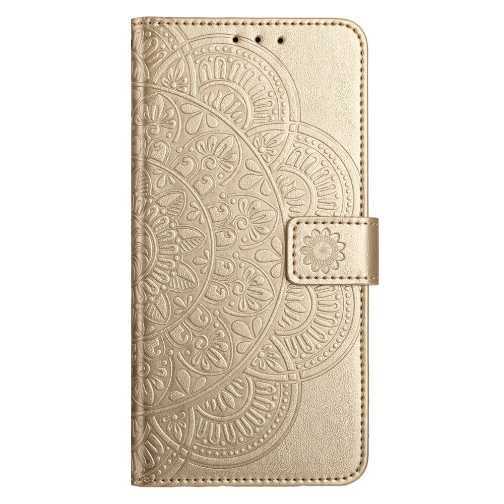 For Xiaomi Poco M8 Pro 5G / Redmi Note 15 Pro+ 5G (Global) Leather Case with Card Slots Mandala Pattern Phone Cover Stand - Gold