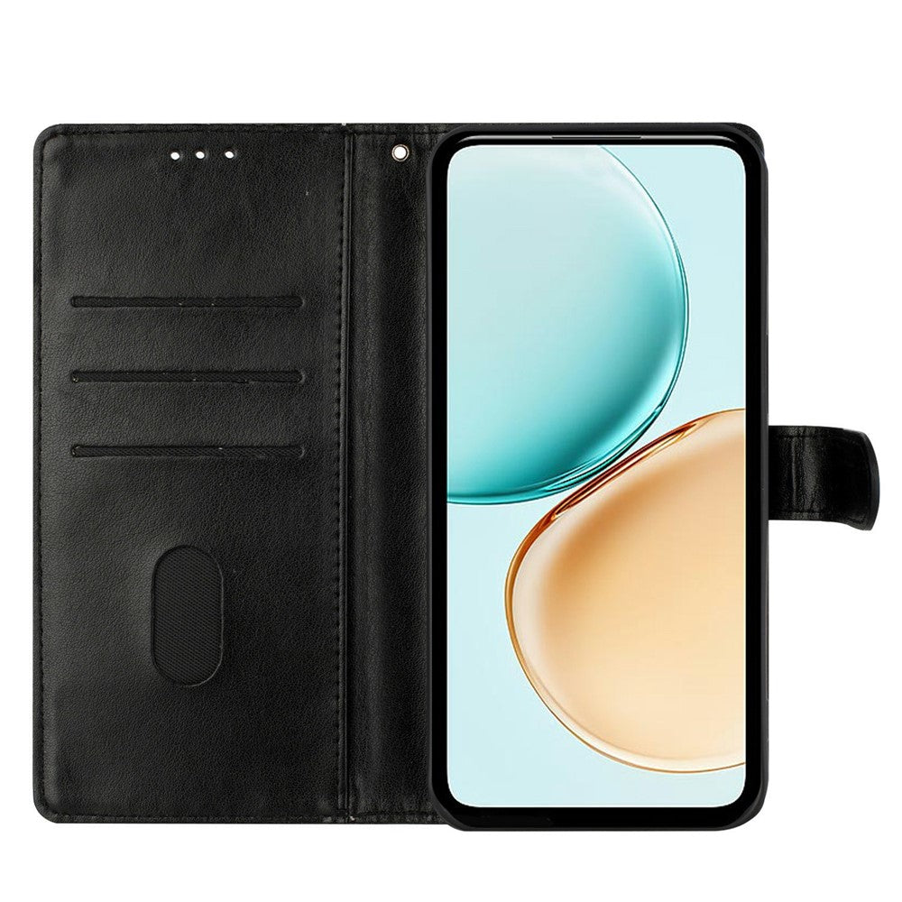 For Xiaomi Poco M8 Pro 5G / Redmi Note 15 Pro+ 5G (Global) Wallet Phone Case Butterfly Floral Imprint Leather Flip Cover with Strap - Black