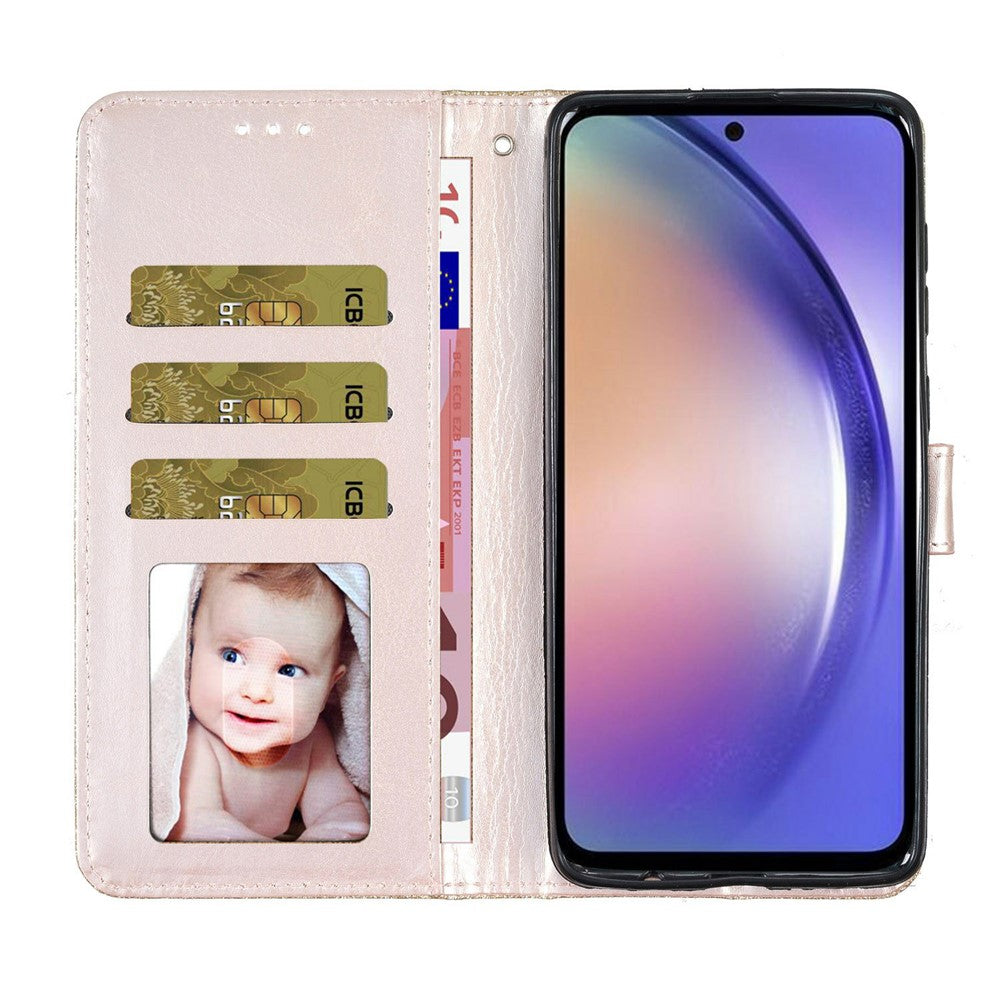For Xiaomi Redmi Note 15 Pro 5G (Global) Wallet Case Glitter Anti-Scratch Leather Stand Phone Cover with Strap - Gold