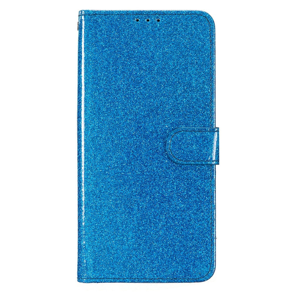 For Xiaomi Redmi Note 15 Pro 5G (Global) Wallet Case Glitter Anti-Scratch Leather Stand Phone Cover with Strap - Blue
