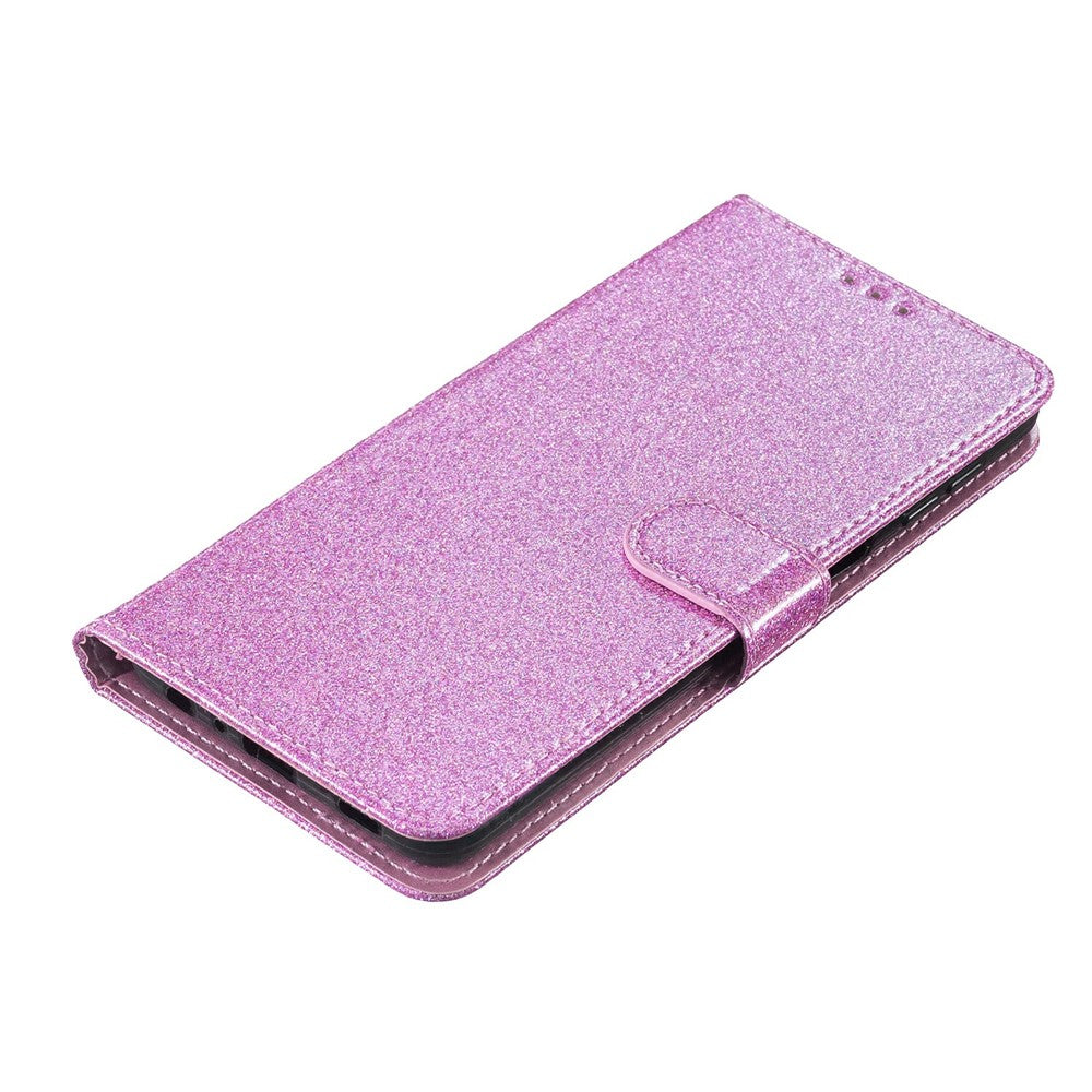 For Xiaomi Redmi Note 15 Pro 5G (Global) Wallet Case Glitter Anti-Scratch Leather Stand Phone Cover with Strap - Light Purple