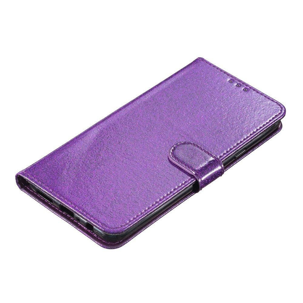 For Xiaomi Poco M8 Pro 5G / Redmi Note 15 Pro+ 5G (Global) Wallet Case Glitter Anti-Scratch Leather Stand Phone Cover with Strap - Purple