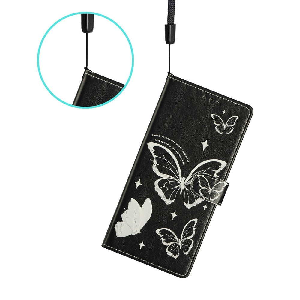 For Xiaomi Redmi Note 15 Pro 5G (Global) Case Pattern Printing Wallet Stand Flip Leather Phone Cover with Strap - Butterfly