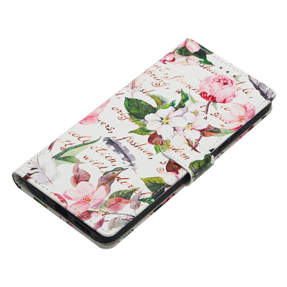 For Xiaomi Redmi Note 15 Pro 5G (Global) Case Pattern Printing Wallet Stand Flip Leather Phone Cover with Strap - Green Leaves Flowers
