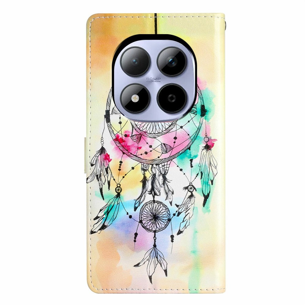 For Xiaomi Redmi Note 15 Pro 5G (Global) Wallet Case PU Leather Pattern Printing Stand Phone Cover with Strap - Wind Chime