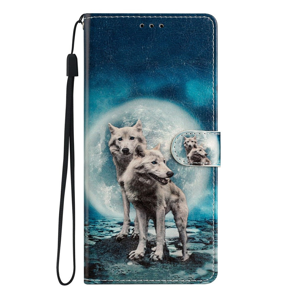 For Xiaomi Poco M8 Pro 5G / Redmi Note 15 Pro+ 5G (Global) Wallet Case PU Leather Pattern Printing Stand Phone Cover with Strap - Two Wolves