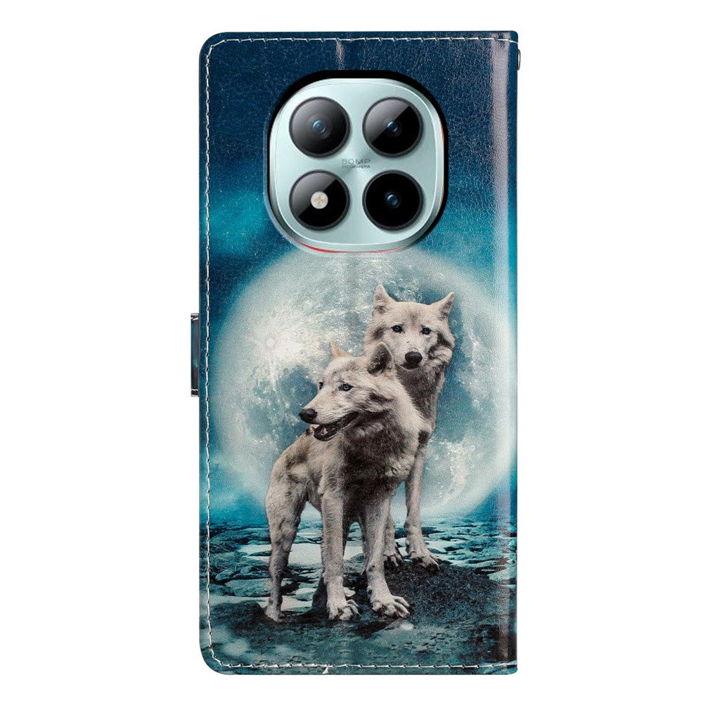 For Xiaomi Poco M8 Pro 5G / Redmi Note 15 Pro+ 5G (Global) Wallet Case PU Leather Pattern Printing Stand Phone Cover with Strap - Two Wolves