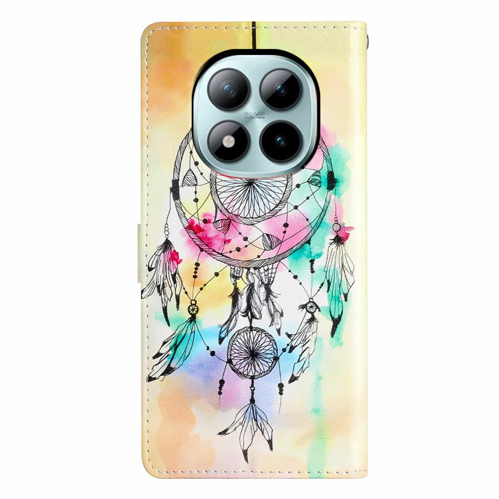 For Xiaomi Poco M8 Pro 5G / Redmi Note 15 Pro+ 5G (Global) Wallet Case PU Leather Pattern Printing Stand Phone Cover with Strap - Wind Chime