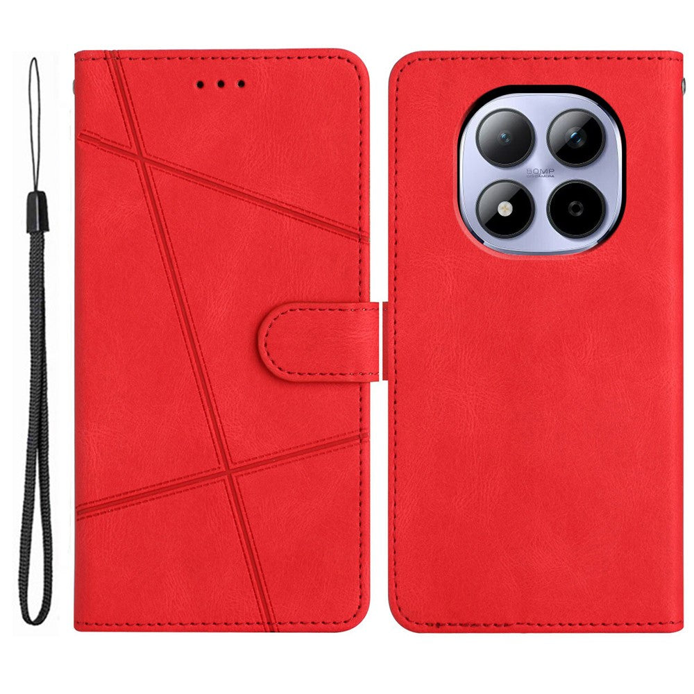 For Xiaomi Redmi Note 15 Pro 5G (Global) Case Crazy Horse Texture PU Leather Wallet Stand Phone Cover - Red