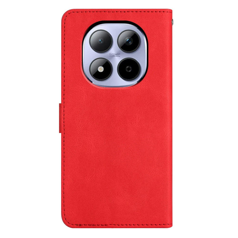 For Xiaomi Redmi Note 15 Pro 5G (Global) Case Crazy Horse Texture PU Leather Wallet Stand Phone Cover - Red