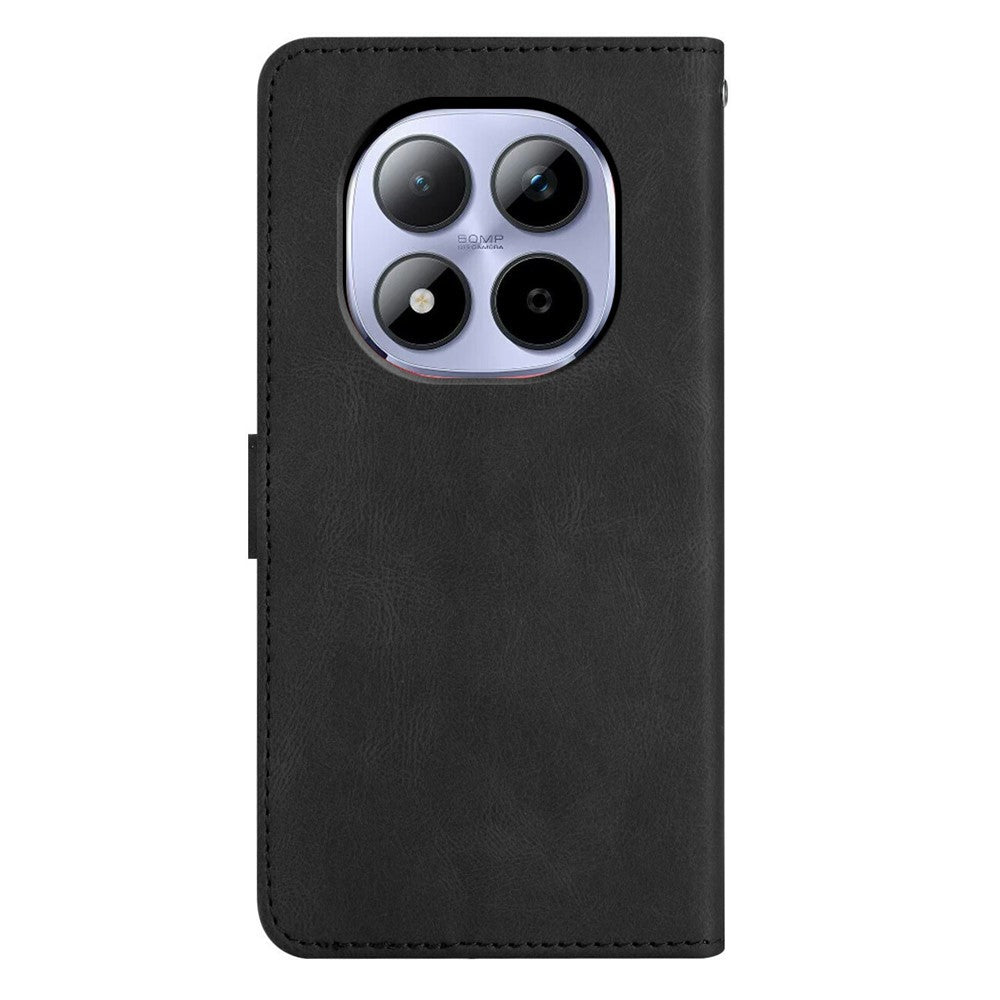 For Xiaomi Redmi Note 15 Pro 5G (Global) Case Crazy Horse Texture PU Leather Wallet Stand Phone Cover - Black