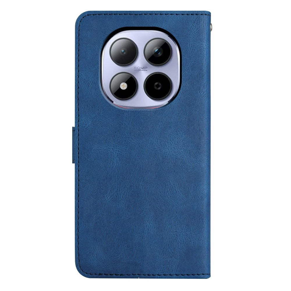 For Xiaomi Redmi Note 15 Pro 5G (Global) Case Crazy Horse Texture PU Leather Wallet Stand Phone Cover - Blue