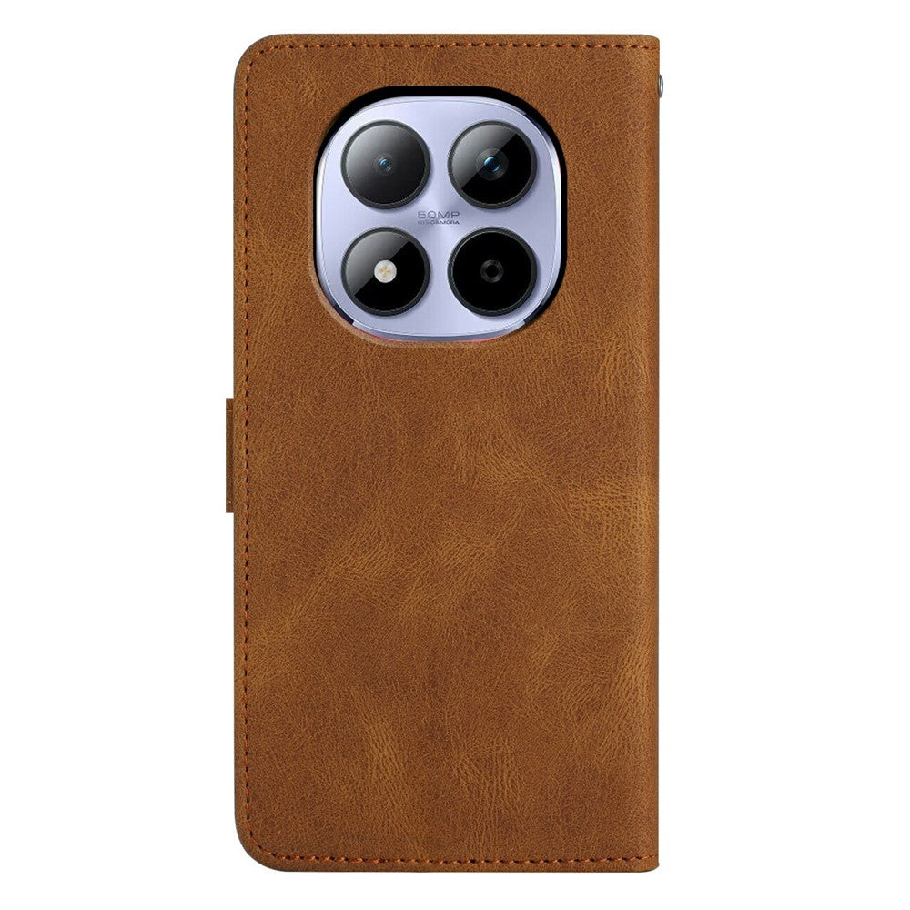 For Xiaomi Redmi Note 15 Pro 5G (Global) Case Crazy Horse Texture PU Leather Wallet Stand Phone Cover - Brown