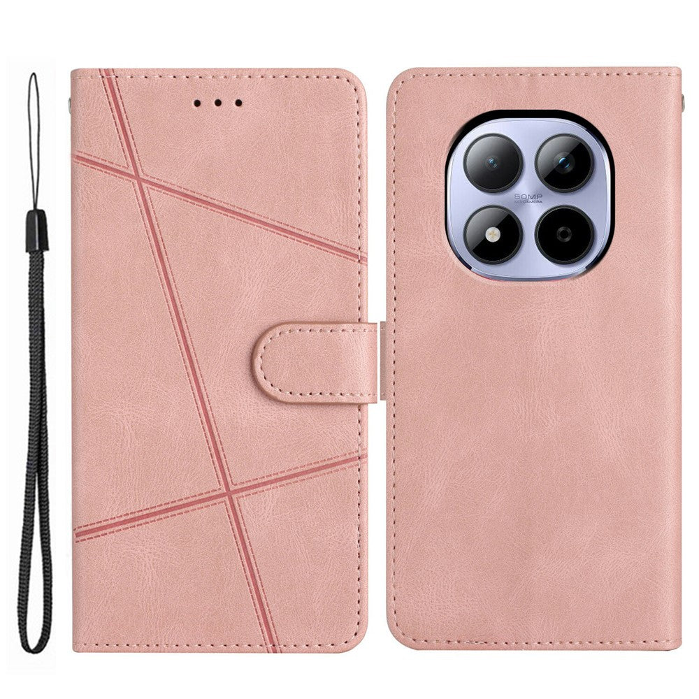 For Xiaomi Redmi Note 15 Pro 5G (Global) Case Crazy Horse Texture PU Leather Wallet Stand Phone Cover - Rose Gold