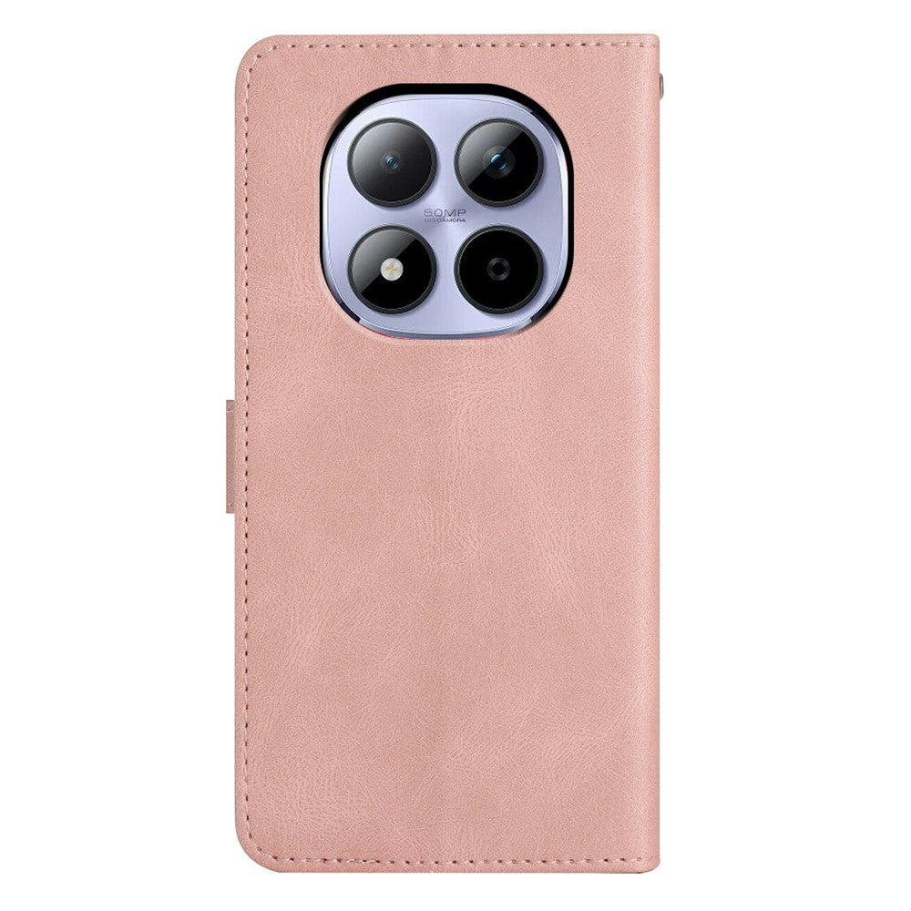 For Xiaomi Redmi Note 15 Pro 5G (Global) Case Crazy Horse Texture PU Leather Wallet Stand Phone Cover - Rose Gold
