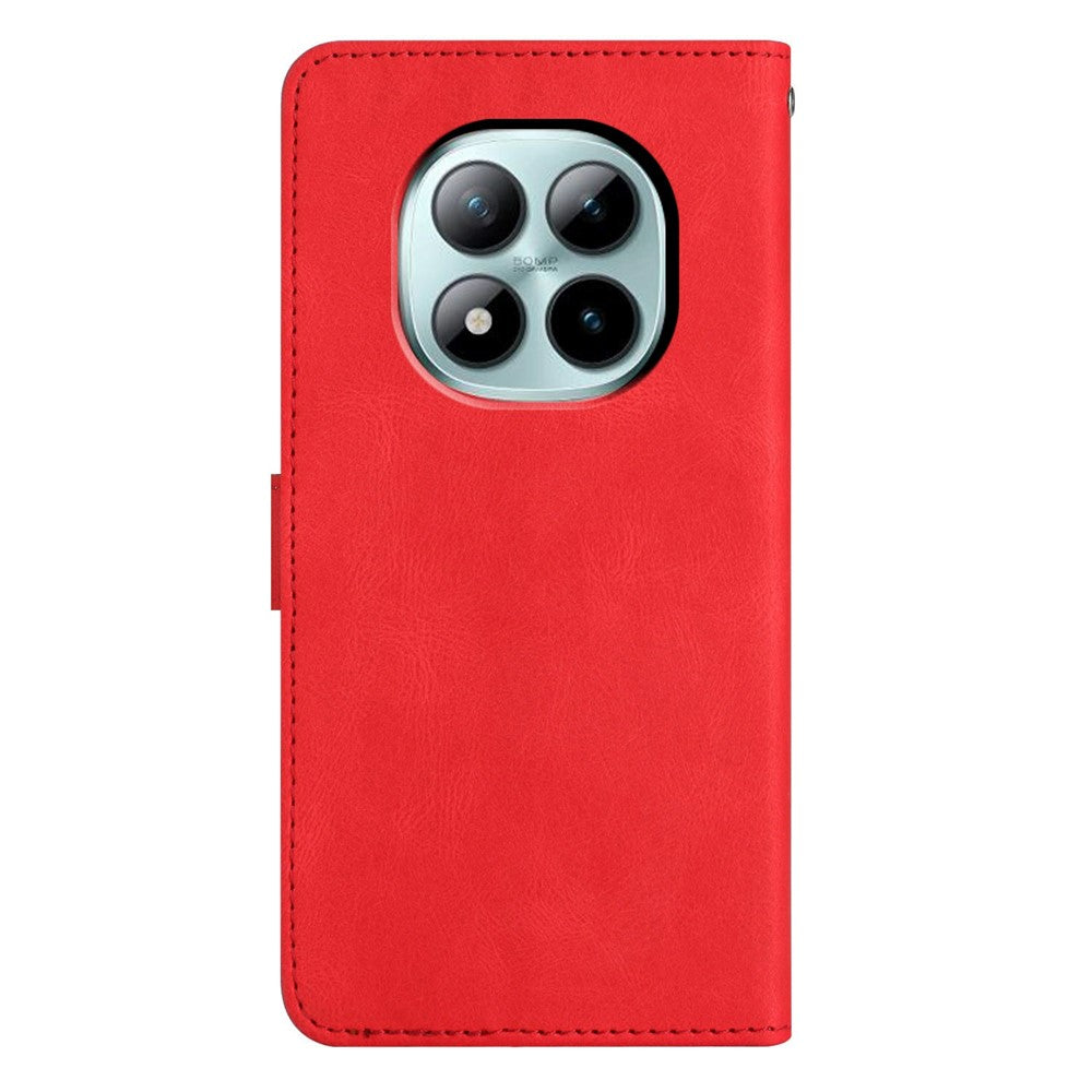For Xiaomi Poco M8 Pro 5G / Redmi Note 15 Pro+ 5G (Global) Case Crazy Horse Texture PU Leather Wallet Stand Phone Cover - Red