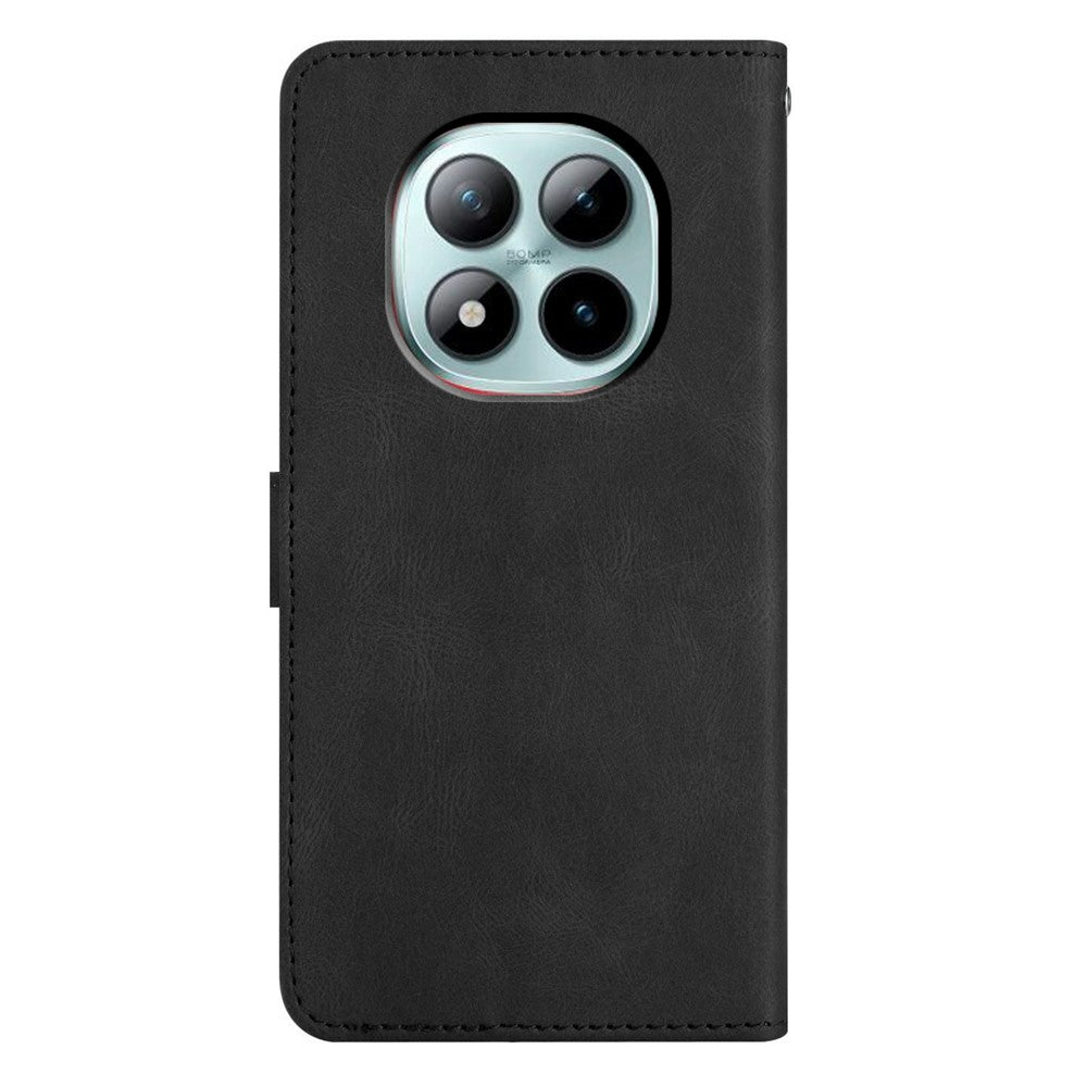 For Xiaomi Poco M8 Pro 5G / Redmi Note 15 Pro+ 5G (Global) Case Crazy Horse Texture PU Leather Wallet Stand Phone Cover - Black