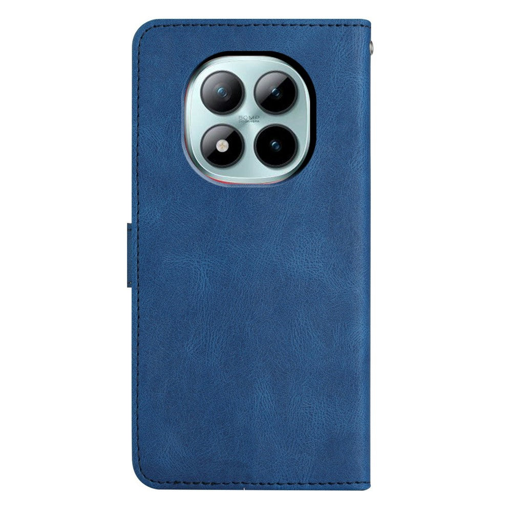 For Xiaomi Poco M8 Pro 5G / Redmi Note 15 Pro+ 5G (Global) Case Crazy Horse Texture PU Leather Wallet Stand Phone Cover - Blue