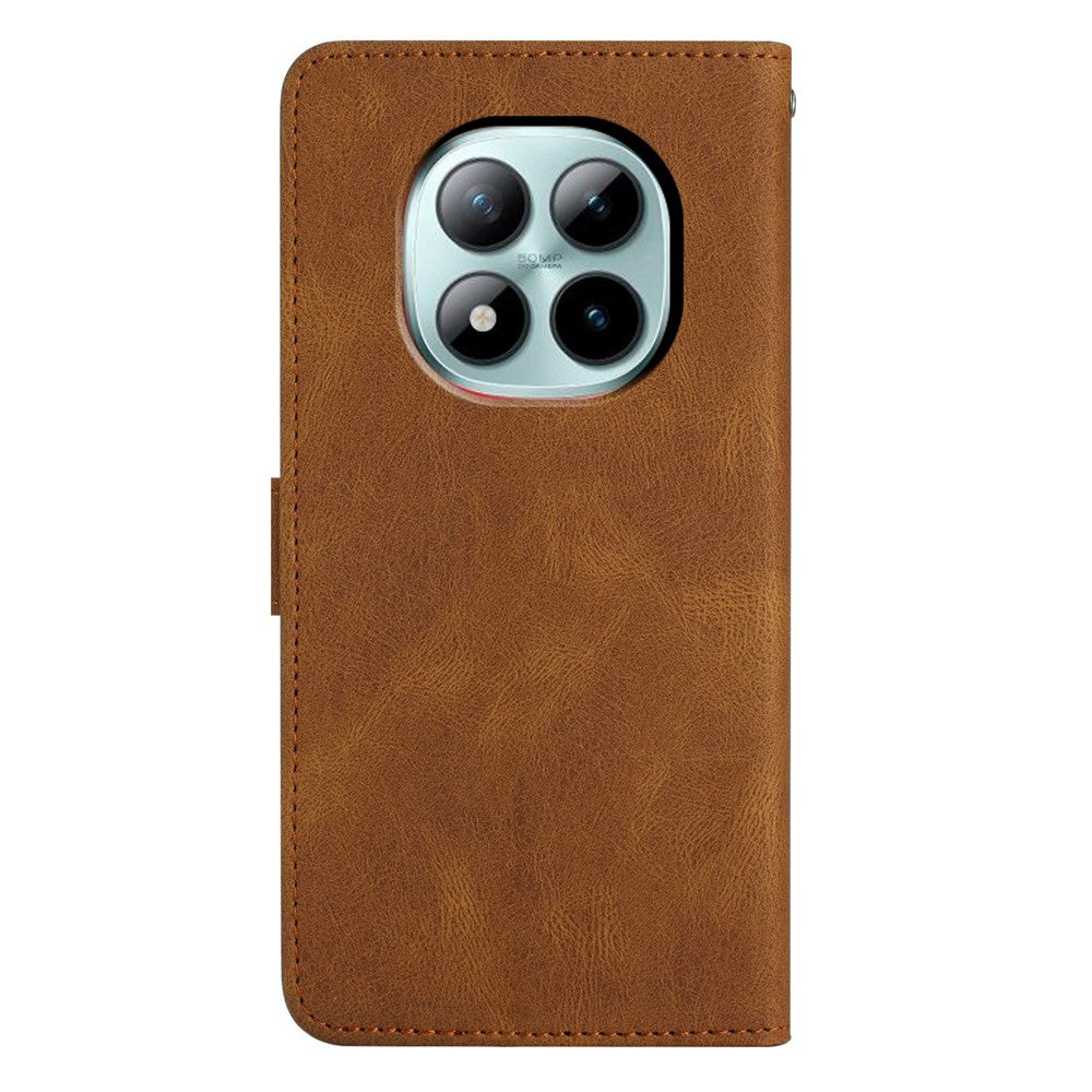 For Xiaomi Poco M8 Pro 5G / Redmi Note 15 Pro+ 5G (Global) Case Crazy Horse Texture PU Leather Wallet Stand Phone Cover - Brown