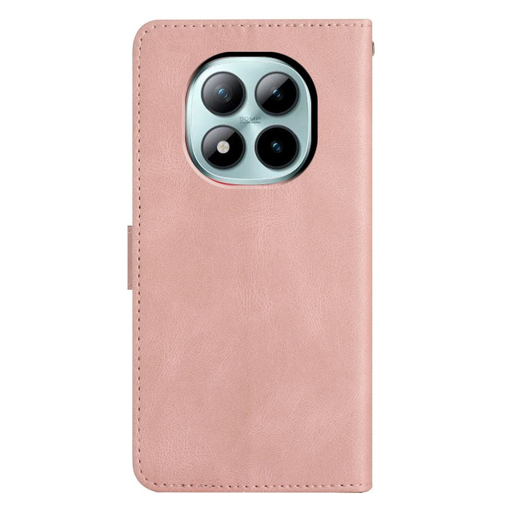 For Xiaomi Poco M8 Pro 5G / Redmi Note 15 Pro+ 5G (Global) Case Crazy Horse Texture PU Leather Wallet Stand Phone Cover - Rose Gold