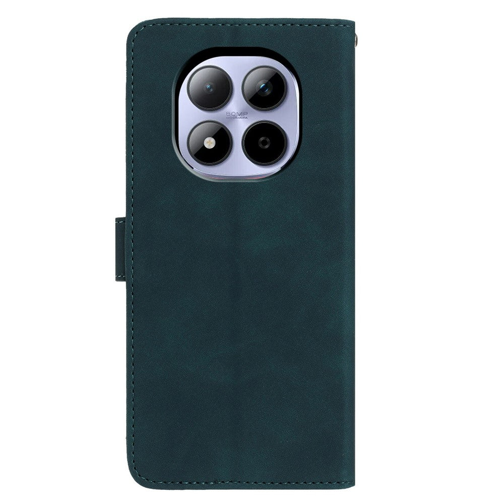 For Xiaomi Redmi Note 15 Pro 5G (Global) Case Butterfly Flower Imprinted PU Leather Wallet Stand Phone Cover - Green