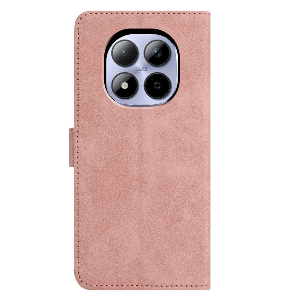For Xiaomi Redmi Note 15 Pro 5G (Global) Case Butterfly Flower Imprinted PU Leather Wallet Stand Phone Cover - Rose Gold