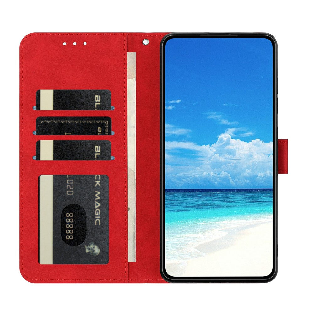 For Xiaomi Redmi Note 15 Pro 5G (Global) Case Butterfly Flower Imprinted PU Leather Wallet Stand Phone Cover - Red