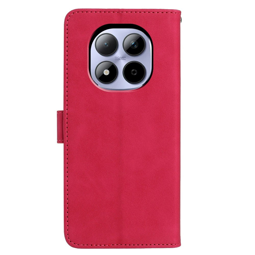 For Xiaomi Redmi Note 15 Pro 5G (Global) Case Butterfly Flower Imprinted PU Leather Wallet Stand Phone Cover - Rose