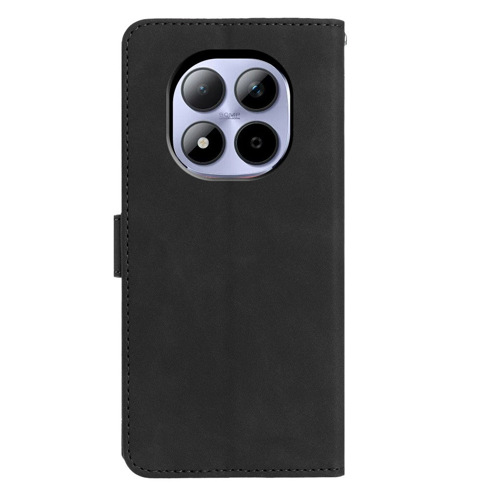 For Xiaomi Redmi Note 15 Pro 5G (Global) Case Butterfly Flower Imprinted PU Leather Wallet Stand Phone Cover - Black