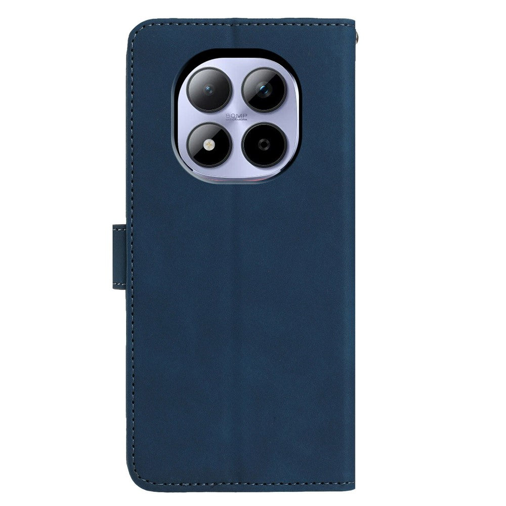 For Xiaomi Redmi Note 15 Pro 5G (Global) Case Butterfly Flower Imprinted PU Leather Wallet Stand Phone Cover - Blue