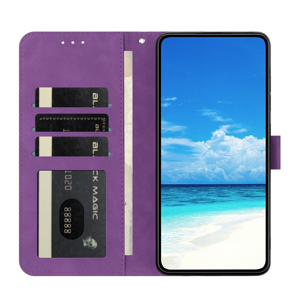For Xiaomi Poco M8 Pro 5G / Redmi Note 15 Pro+ 5G (Global) Case Butterfly Flower Imprinted PU Leather Wallet Stand Phone Cover - Purple