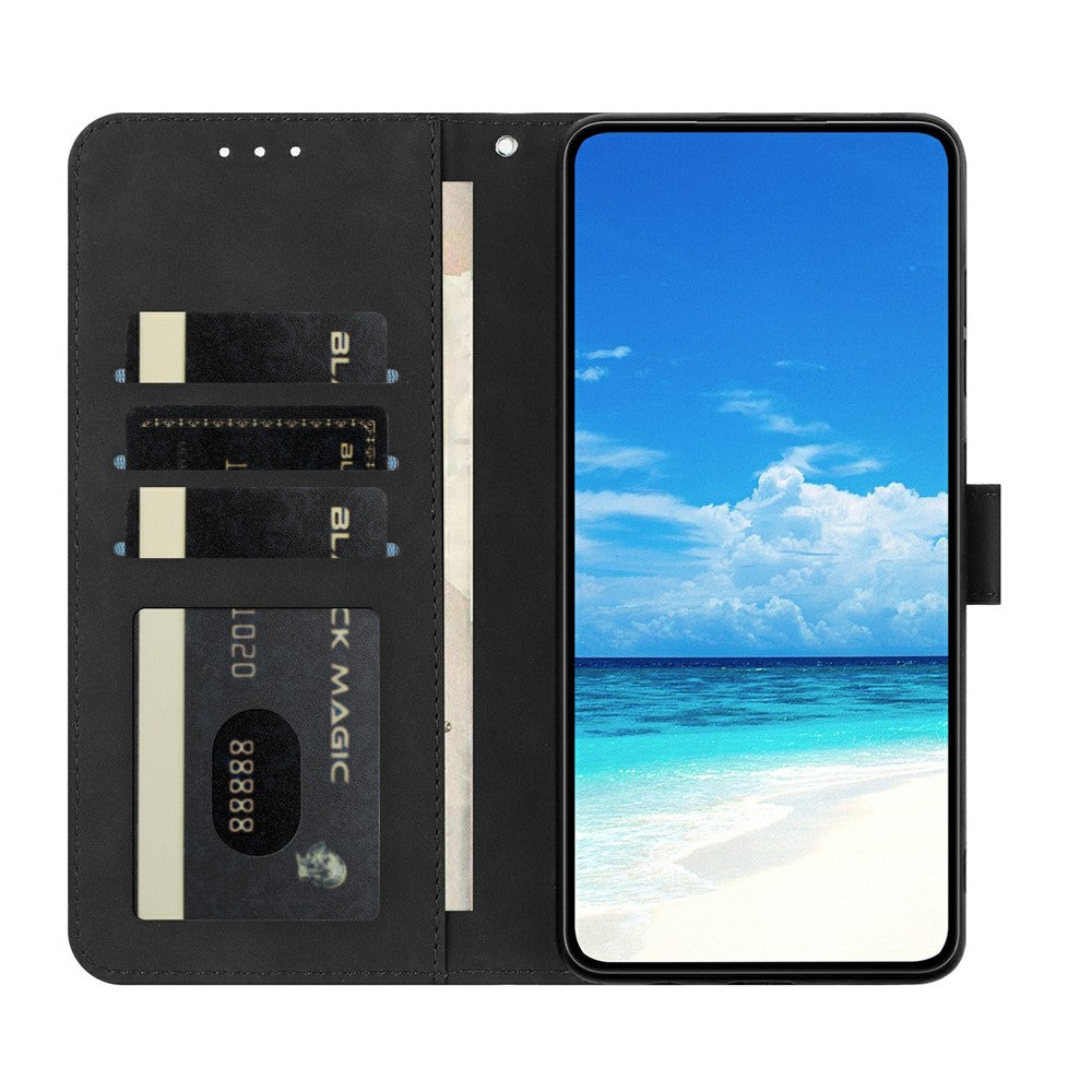 For Xiaomi Poco M8 Pro 5G / Redmi Note 15 Pro+ 5G (Global) Case Butterfly Flower Imprinted PU Leather Wallet Stand Phone Cover - Black