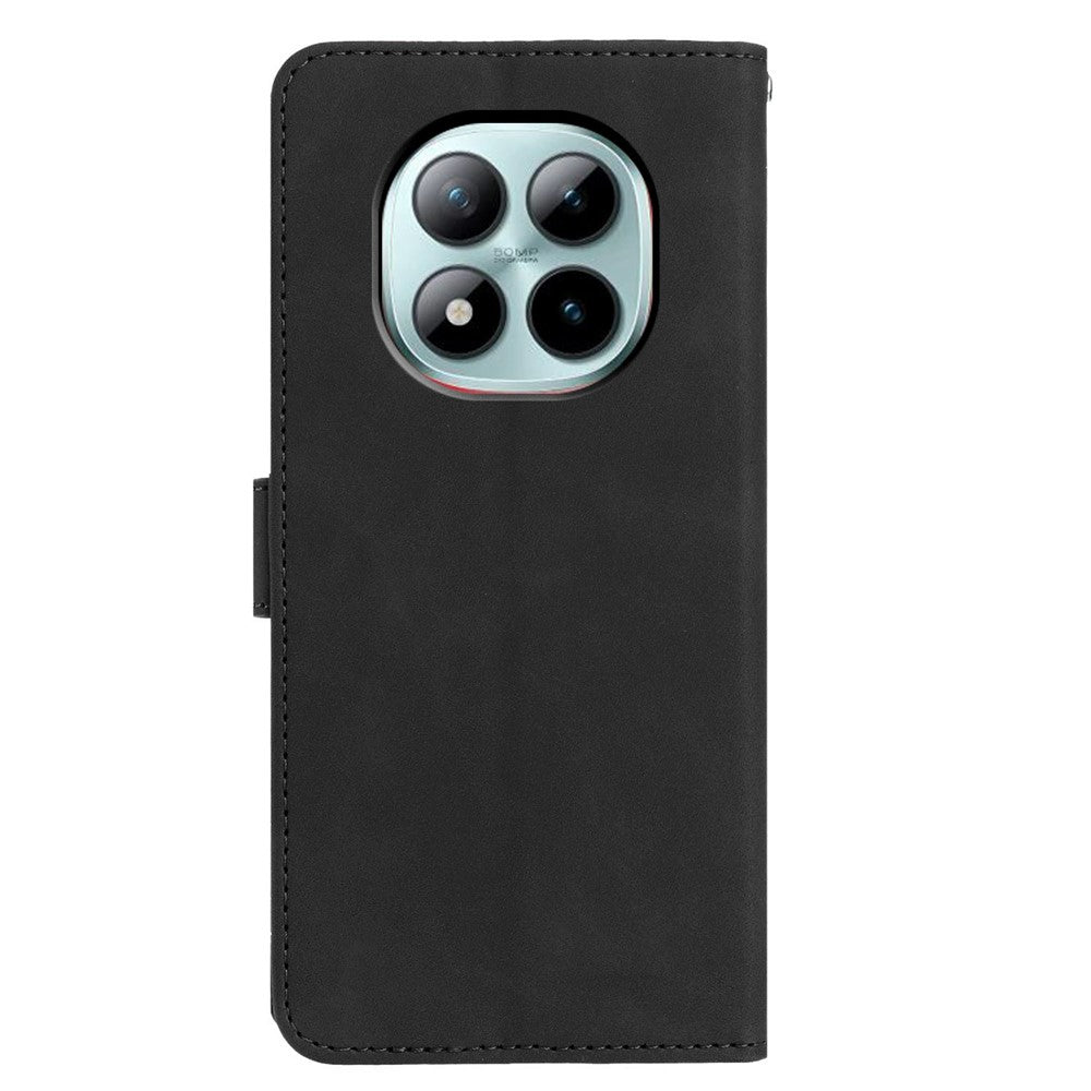 For Xiaomi Poco M8 Pro 5G / Redmi Note 15 Pro+ 5G (Global) Case Butterfly Flower Imprinted PU Leather Wallet Stand Phone Cover - Black