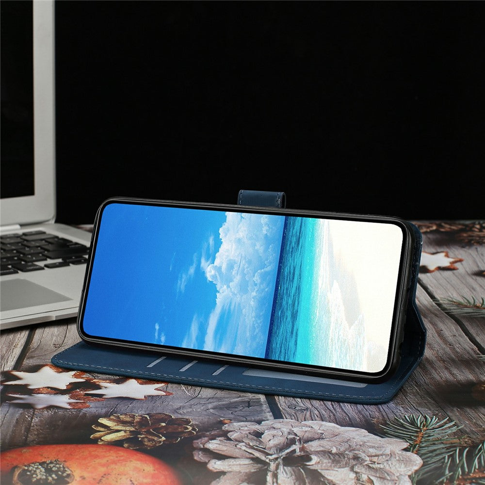 For Xiaomi Poco M8 Pro 5G / Redmi Note 15 Pro+ 5G (Global) Case Butterfly Flower Imprinted PU Leather Wallet Stand Phone Cover - Blue