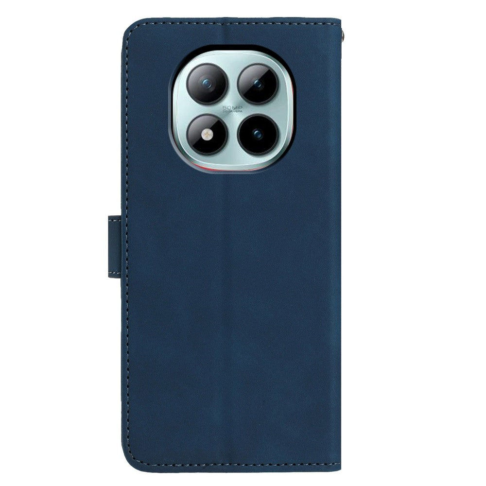 For Xiaomi Poco M8 Pro 5G / Redmi Note 15 Pro+ 5G (Global) Case Butterfly Flower Imprinted PU Leather Wallet Stand Phone Cover - Blue