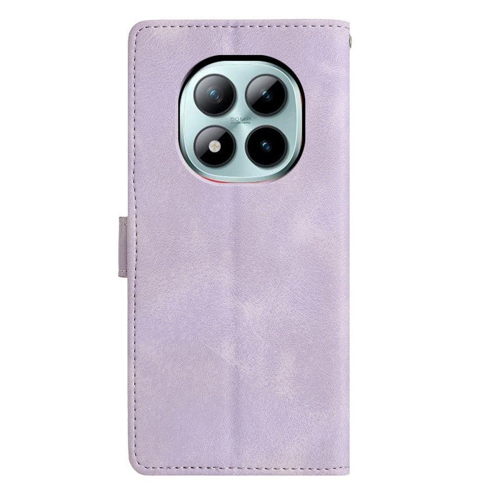 For Xiaomi Poco M8 Pro 5G / Redmi Note 15 Pro+ 5G (Global) Case Wallet Stand Imprinted Triangle Pattern Leather Phone Flip Cover - Purple