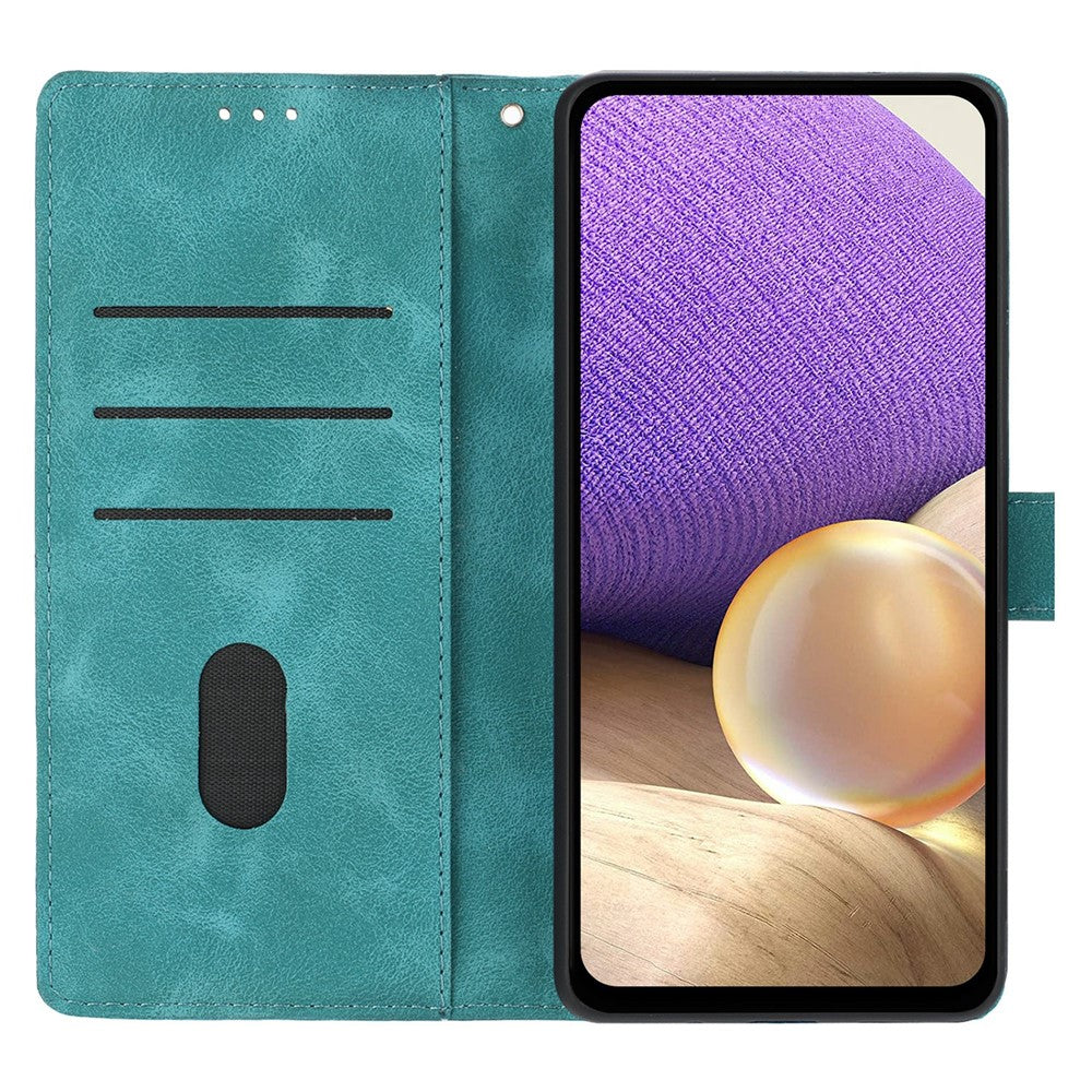 For Xiaomi Poco M8 Pro 5G / Redmi Note 15 Pro+ 5G (Global) Case Wallet Stand Imprinted Triangle Pattern Leather Phone Flip Cover - Green