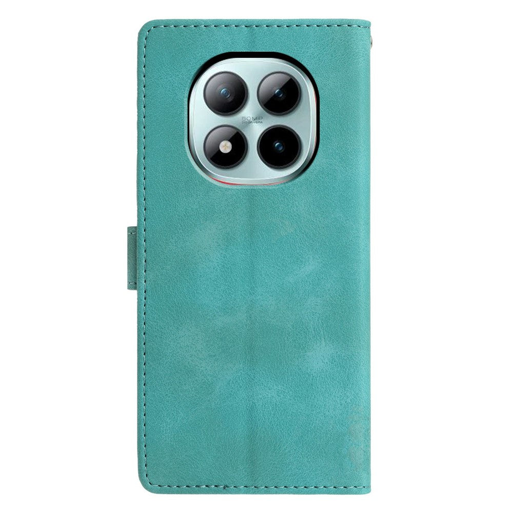 For Xiaomi Poco M8 Pro 5G / Redmi Note 15 Pro+ 5G (Global) Case Wallet Stand Imprinted Triangle Pattern Leather Phone Flip Cover - Green