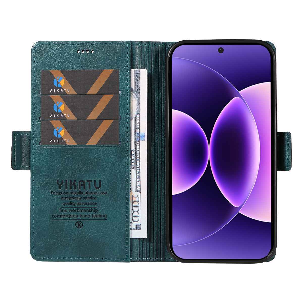 For Xiaomi 17 Pro Case YIKATU YK-007 Litchi Texture PU Leather Wallet Phone Cover - Blue