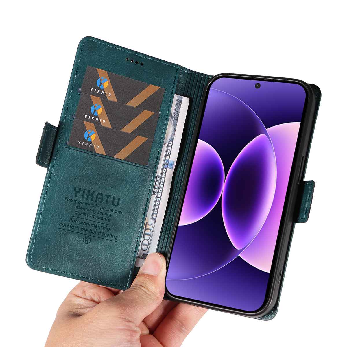 For Xiaomi 17 Pro Case YIKATU YK-007 Litchi Texture PU Leather Wallet Phone Cover - Blue