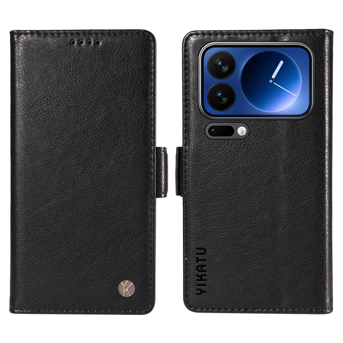 For Xiaomi 17 Pro Case YIKATU YK-007 Litchi Texture PU Leather Wallet Phone Cover - Black