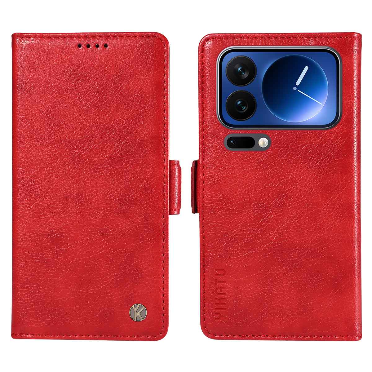 For Xiaomi 17 Pro Case YIKATU YK-007 Litchi Texture PU Leather Wallet Phone Cover - Red