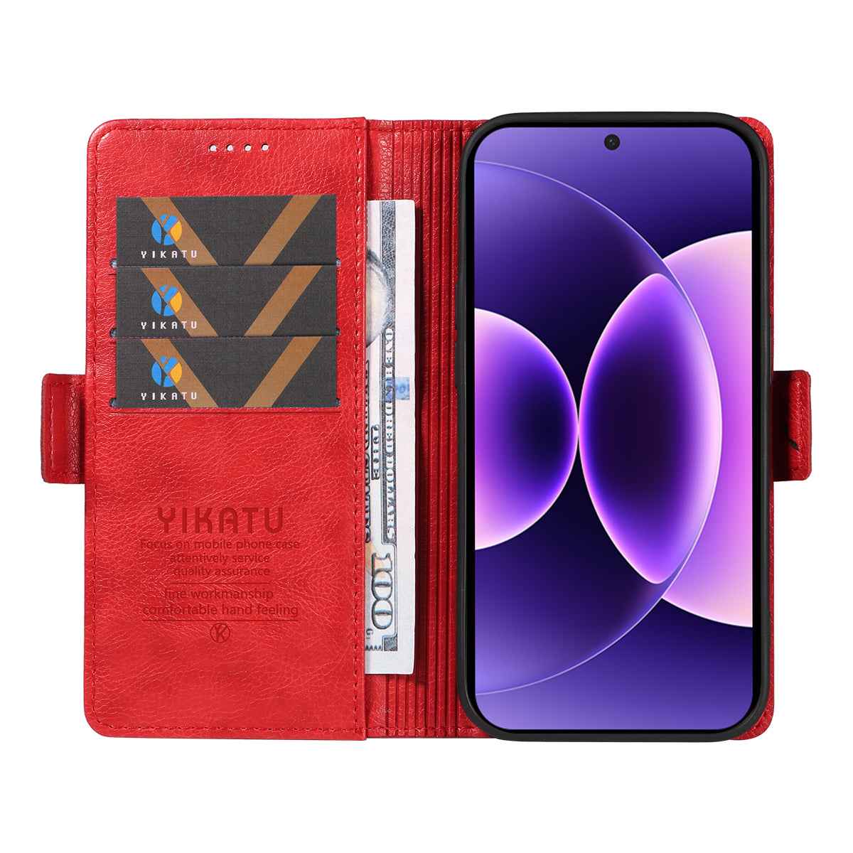 For Xiaomi 17 Pro Case YIKATU YK-007 Litchi Texture PU Leather Wallet Phone Cover - Red