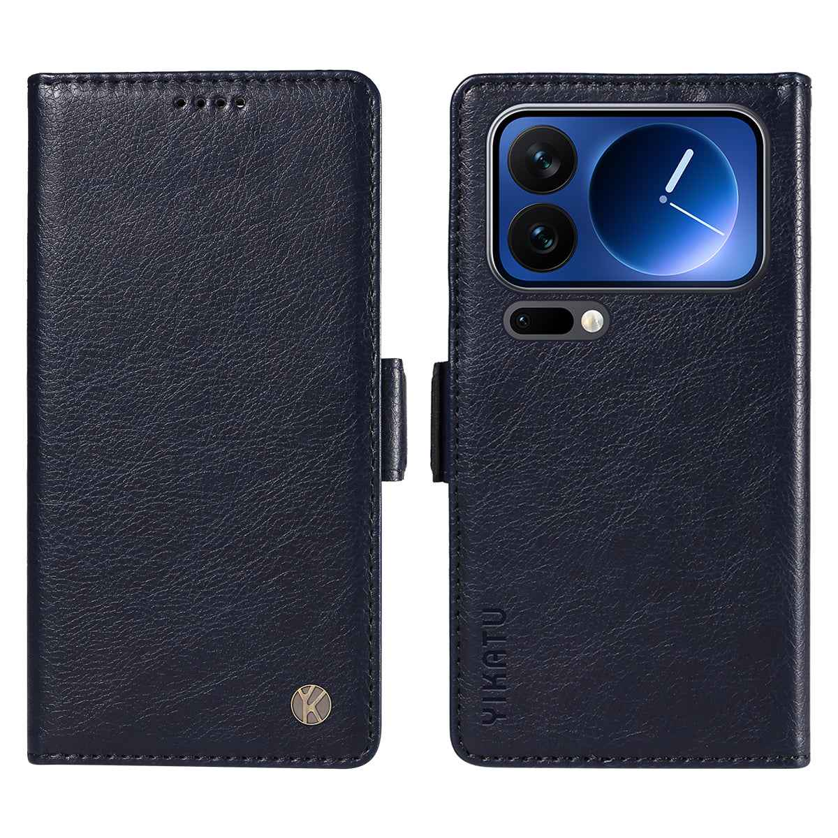 For Xiaomi 17 Pro Case YIKATU YK-007 Litchi Texture PU Leather Wallet Phone Cover - Navy Blue