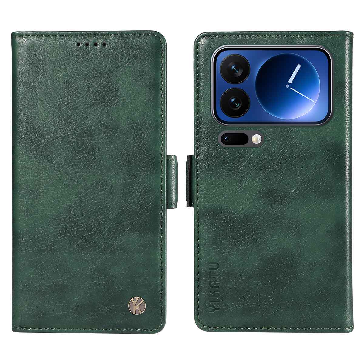 For Xiaomi 17 Pro Case YIKATU YK-007 Litchi Texture PU Leather Wallet Phone Cover - Green